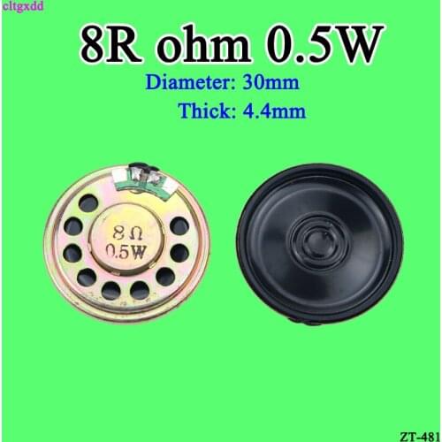 Cltgxdd 5pcs/lot New Ultra-thin speaker 8 ohms 0.5 watt 0.5W 8R speaker Diameter 30MM 3CM thickness 4.5MM