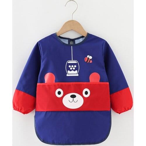 Baby Bibs Waterproof Baby Bandana Bibs Feeding Baby Saliva Towel Newborn Cartoon Aprons Baby Bibs Kids Long Sleeve Apron Smocks