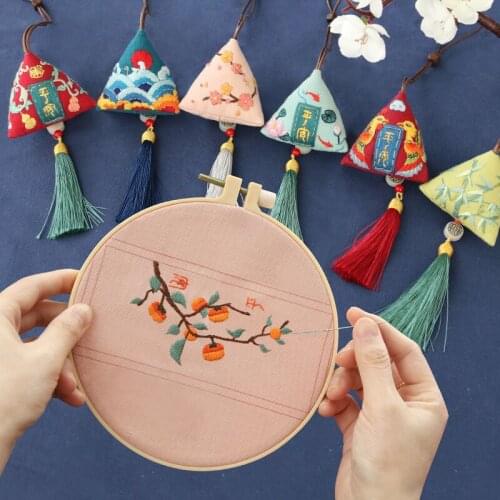 DIY Embroidery Keychain Pendant Bags Handmade Man Key Chain Amulet Cross Stitch Women Key Holder Cute Couples