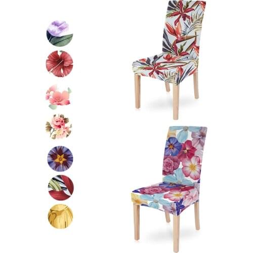 Floral Printing Elastic Chair Cover Home Decor Dining Chairs Covers Spandex Decoration covering For Office Banquet Kitchen