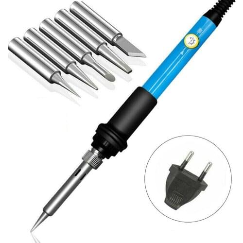60W Electric Soldering Iron Pen Adjustable Temperature Soldering Iron EU Plug 220V Circuit Board Repairing Welding Tool