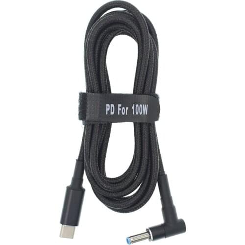 1.8m USB C to 4.5*3.0mm Plug Converter Type C Laptop Charging Cable Cord for Hp EliteBook 820 G3 820 G4 840 G3 840 G4 1040 G2