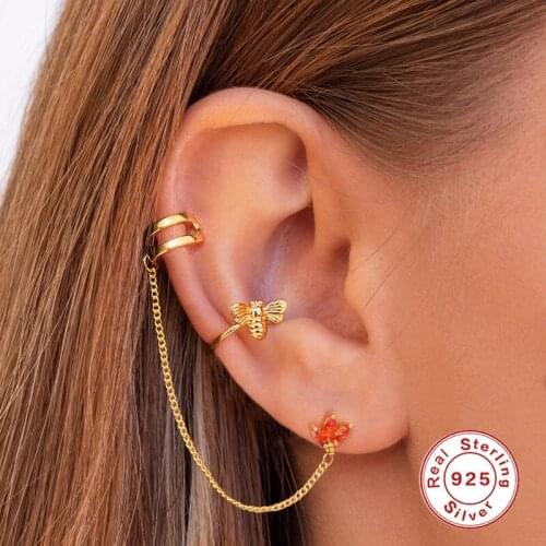 Aide 1PCS 925 Sterling Silver Ear Cuffs For Women 2021 Bling Zircon Flower Clip Earrings Jewelry Gifts Pendientes Brincos Joyero