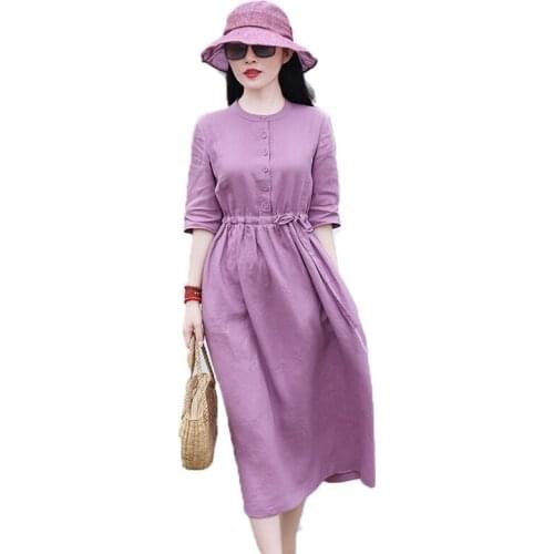 Льняные летние платья KK LUFAINA China At AliExpress