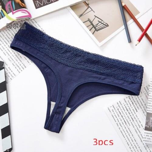 3Pcs Lace Transparent Sexy String Women Panties Cute Bow Thong Seamless Briefs Fashion Underwear Women Tangas S-XL lingerie