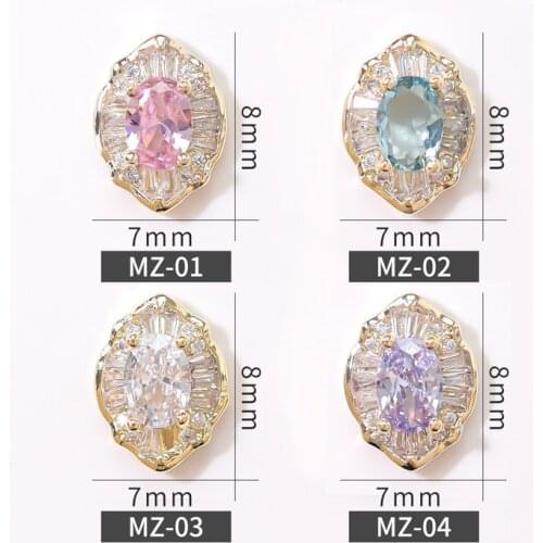 Korea luxury Zircon Kawaii Nail 3D Alloy Nail Art Accessories Glitter Rhinestone Charm Jewelry Nail Tips Supplies 1PCS