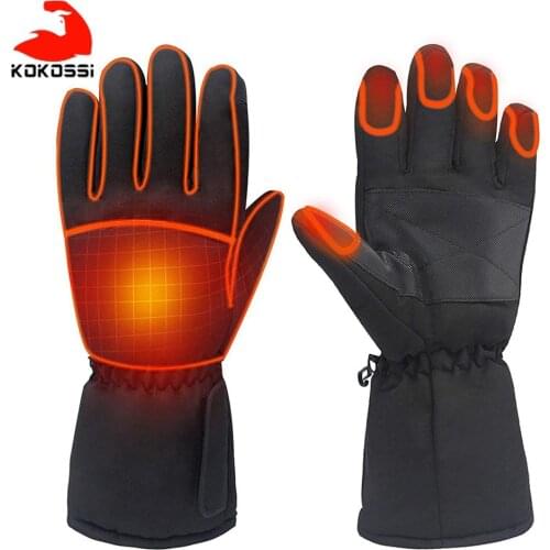 KoKossi Motorcycle Gloves Waterproof Heated Touch Screen Battery Powered Motorbike Racing Riding Ski Gloves Heated Winter