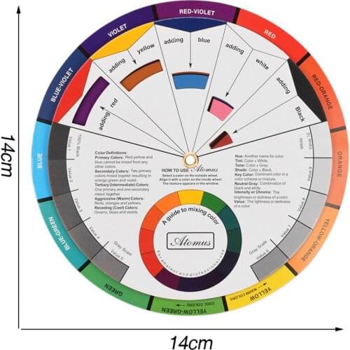 Creative Color Wheel Set & 10 Bright Colors Tattoo Inks DIY Arts Crafts Supplies