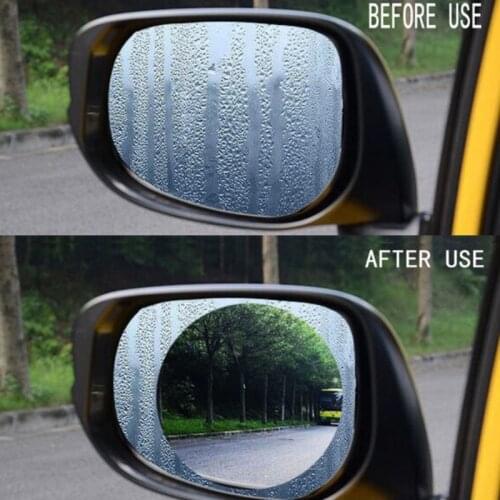 2Pcs/set Rainproof Car Accessories Car Mirror Window Clear Film Membrane Anti Fog Anti-glare Waterproof Sticker Driving Safety