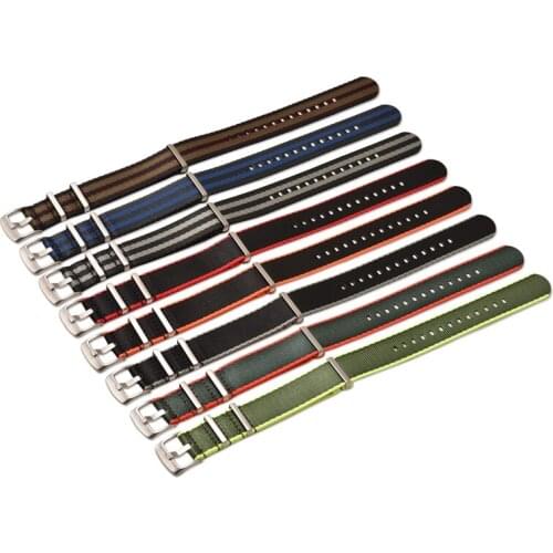 New Design Hight Quality James Bond Color Seatbelt Nato Strap 20mm 22mm Watch Band