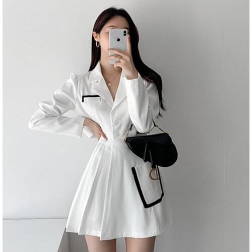 Office Ladies Two Piece Sets Outfits Long Sleeve Blouses and High Waist A-line Mini Skirt Sexy 2 Piece Sets Autumn Winter 2021