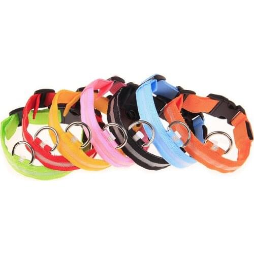 New Transer Creative Hot Safety Pet Collar For Lighted Up Nylon LED Dog Collar Advanced Glow Necklace Drop Shipping oT26 P40