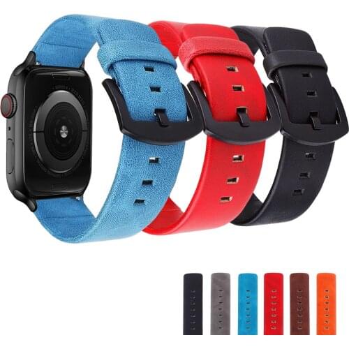 Calf Leather Wrist Strap for Apple Watch iwatch 5 4 Band 44mm 40mm 42mm 38mm Women Men Watchband Bracelet for iwatch 3 2 1 Brown