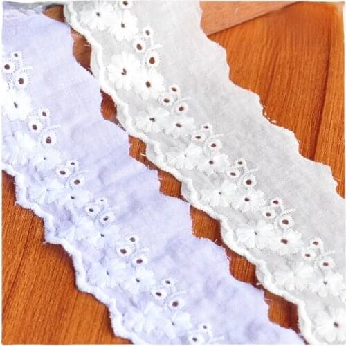 Width 2'' Solid Color Simple Comfortable Cotton Embroidery Lace For By The Yard For Skirt Bed Curtain Cloth Accessories Material