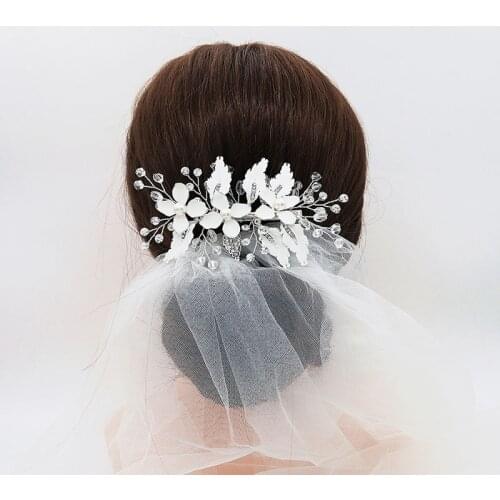 Floralbride Handmade Crystal Rhinestone Pearls Flower Wedding Hair Clip Barrettes Set Bridal Hair accessories Women Jewelry