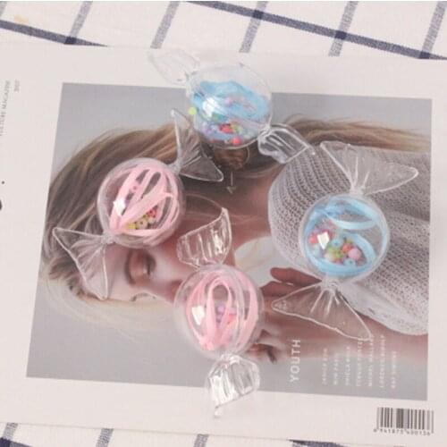 Diy Candy Ball Cake Decoration Pink Blue Ribbon Beads Baking Cake Topper Kid Birthday Party Surprise Cupcake Decoration Supplies