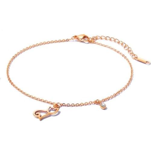 Cute Cat Foot Chain Fresh Forest Series Titanium Steel Plated Rose Gold Girl Woman Necklace Hot Sale Fashion Personality Gift
