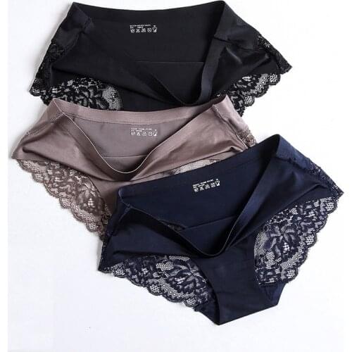 Womens Panties Underwear Female Seamless Briefs For Women Comfort Silk Lace Ruffles Sexy Lingerie Panty Tanga Ladies Intimates
