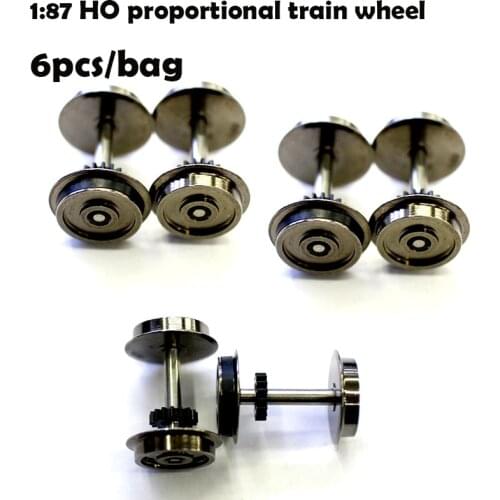 1:87 HO proportional train wheel Electric train model universal wheel accessories 6pcs/bag