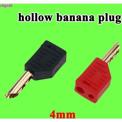 10pcs 4mm hollow banana plug full copper plated gold high current PE molded shell welded male female body stack Track Ship
