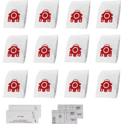 12Pcs Replacement Vacuum Cleaner Dust Bags,Fit for Miele FJM Series S3,S2,S5Series Vacuum Cleaner