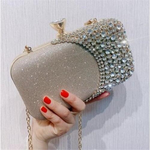 2021 Women Diamond Evening Clutch Bags Bling Patchwork Banquet Wallets Wedding Dinner Bags Crystal Evening Bags