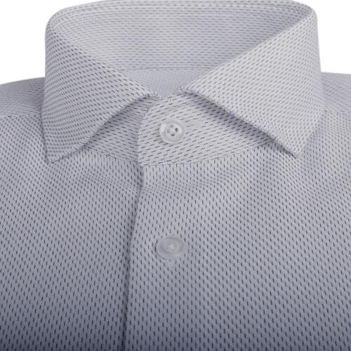 80s 2-ply Luxury Dress Shirt Tailor Made 100% Cotton White Black Dotted Business Shirts Two-Ply Wrinkle Resistant Men Shirts Top