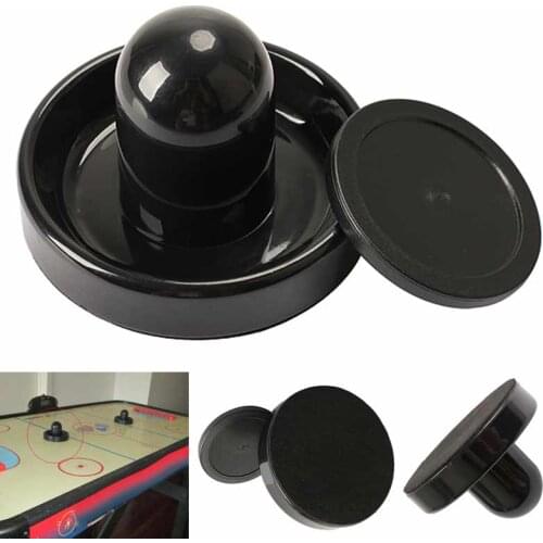 96mm Air Hockey Table Felt Pusher Mallet Goalies with 1pc 63mm Puck Black SEC88