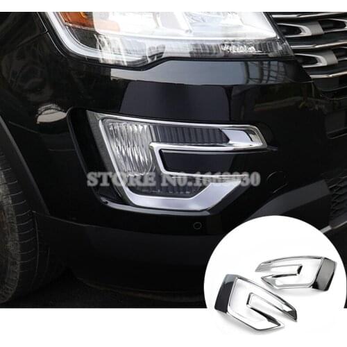 ABS Front Fog Light Lamp Trim Cover 2pcs For Ford Explorer 2016 2017 Car accesories interior Car decoration