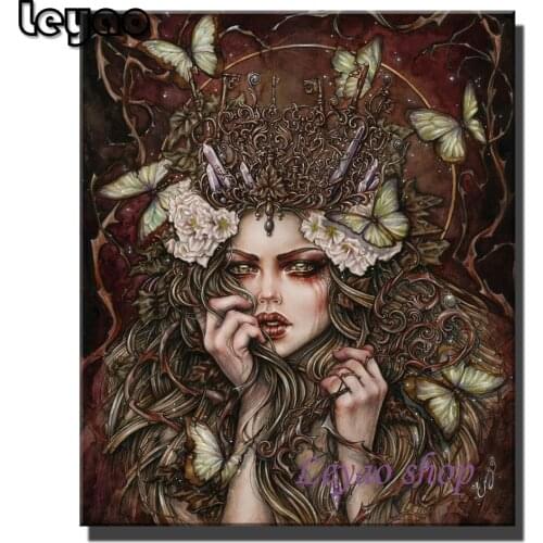 Fantasy art angel Diamond Embroidery Sale 5d Diy Diamond Painting Full Square Beads Mosaic Dark gothic Vampire Halloween Decor
