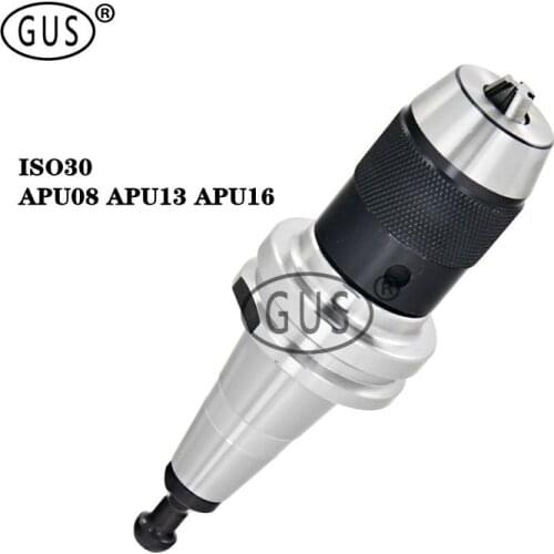 Free shipping ISO CNC tool holder ISO30 APU08 APU13 APU16 integrated self-tightening drill chuck quick change chuck