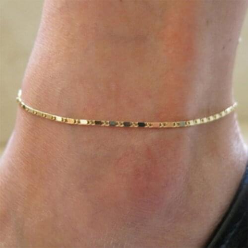 Women Men Silver Plated Shiny Chains Anklet For Women Girls Friend Foot Jewelry Leg Anklet