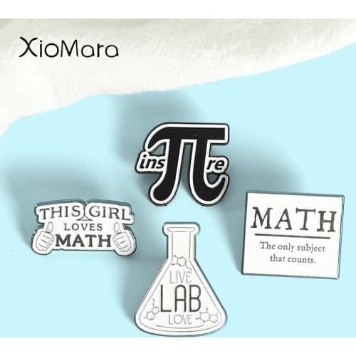 Science Enamel Pins This Girl Love The Math Brooches Lab Backpack Badges Cute Gifts For Women Mathematician Custom Jewely