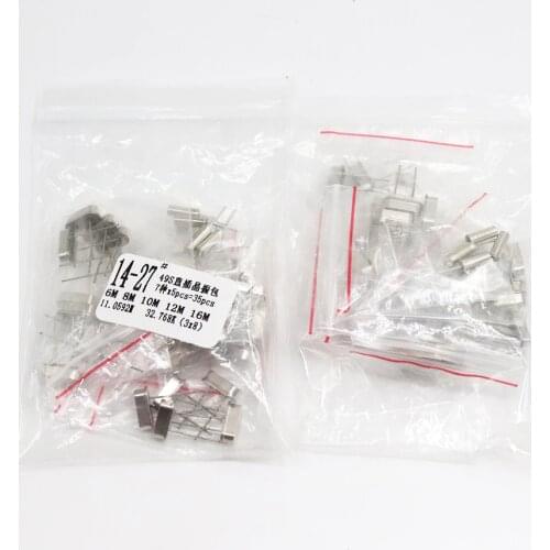 Hc-49s DIP Crystal Oscillator electronic Kit resonator ceramic quartz resonator 7values X 5PCS 32.768K 6 8 10 12 11.0592 16MHZ