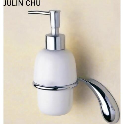 Ceramic Liquid Soap Dispenser Chrome Wall Mounted Brass Wash Hand Kitchen Bathroom Shampoo Shower Detergent Dispensers Holder