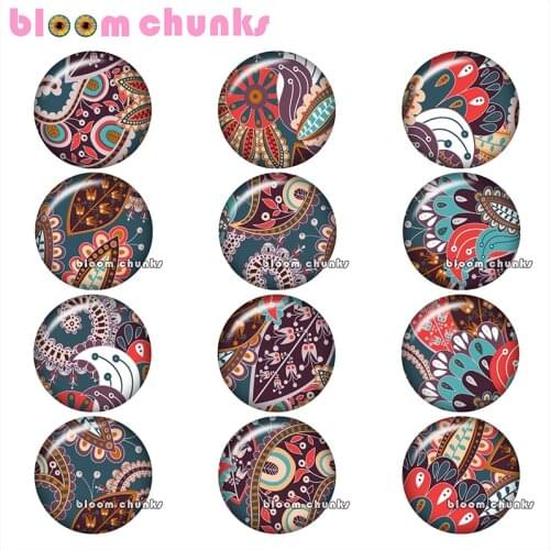 Pretty Retro pattern BohemiaRound glass cabochon jewelry flat back Making findings 12mm/18mm/20mm/25mm A7973