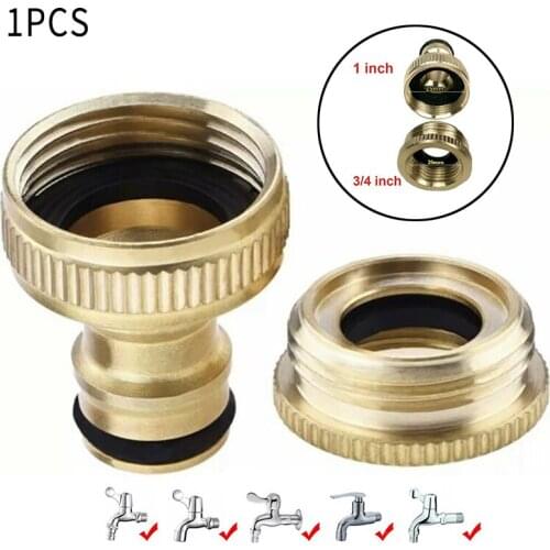 Brass Hose Tap Connector 3/4" 1/2" Threaded Garden irrigation Water Pipe Adapter Connector Fitting Accessories Tools Parts