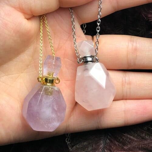 Mini Portable Rose Quartz Perfume Cosmetic Bottle Empty container travel perfume bottle tool