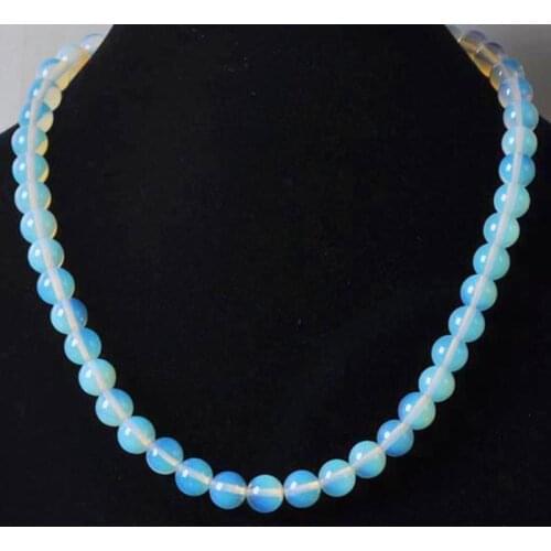 Fashion Opal Round Beads Necklace 18 Inch Jewelry For Woman Gift F208
