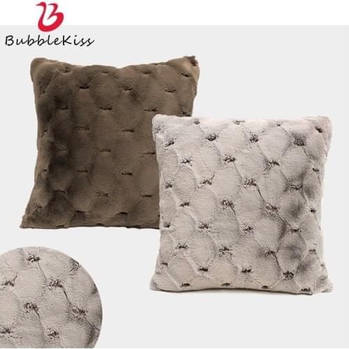 Bubble Kiss 2020 Nodic Simple Style Cushion Cover Solid Color Plaid Design Pillow Case Modern Home Sofa Decoration Pillow Cover