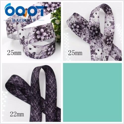 OOOT BAORJCT 1712013 25mm 10 yards Flower ribbons Thermal transfer Printed ribbons Wedding Accessories DIY handmade material
