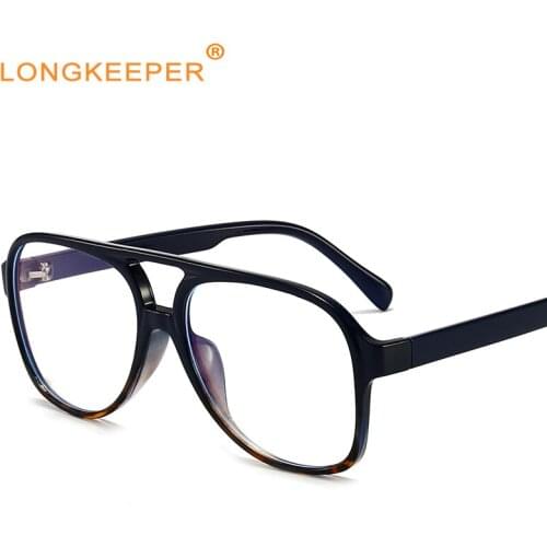 LongKeeper Anti Blue Light Glasses Frames Men Women Blue Light Blocking Oversize Pilot Glasses Gaming Eyeglasses UV400 Okulary