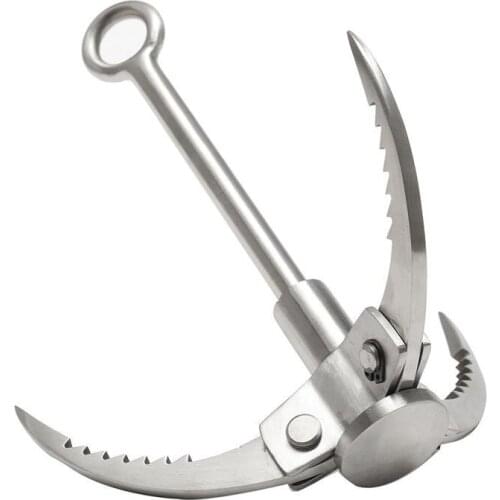 Outdoor Sporting Wilderness Survival Carabiner Grappling Folding Three Paws Hook Ice Rock Mountain Climbing Tool