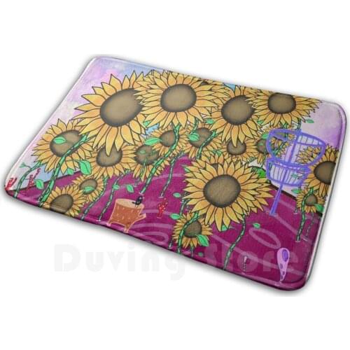 Sunflower Disc Golf Carpet Basket Discgolf Soft Non-Slip Mat Rug Carpet Cushion Sunflower Flower Discgolf Disc Golf Basket