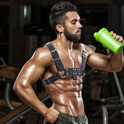 Upper Body Chest Safety Belt Mens Leather Chest Strap Half Harness Belt Male Protective Seat Belt