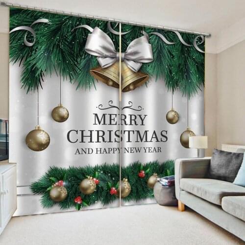 Christmas Decor 3D Curtain Blackout Window Cortinas Drapes For Living Room Bedroom Home Decor Kids Room Curtain