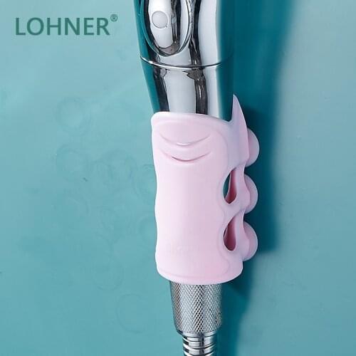 Lohner Silicone Punch-Free Suction Shower Head Holder Support Accessories Water Bathroom Shower Cup Fixed Fixtures Douche