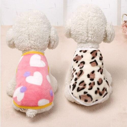Velvet Pet Vest Cute Casual Printed Vests Warm Comfortable Dog Vests Small Dog Autumn Winter Pet Clothing Fashion Pet Supplies