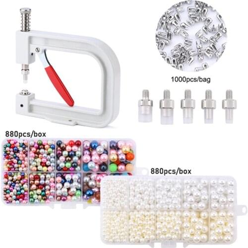 Pearl Setting Machine Tools Pearls Rivet Buttons DIY Handmade Beads For Hats/Shoes/Clothes/Bags/Skirts Beading Machine Set
