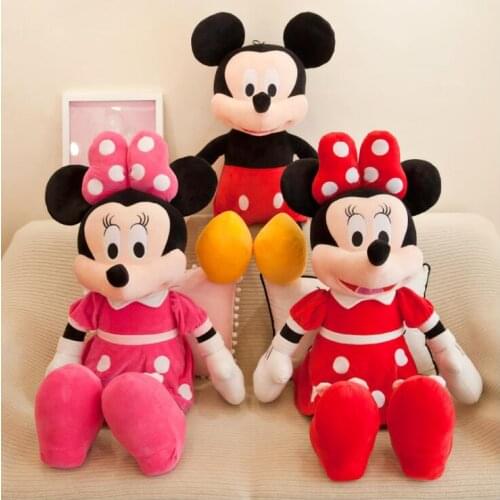 40/50cm Mickey Mouse Minnie Plush Dolls Animal Stuffed Toys Birthday Christmas Gift for Kids